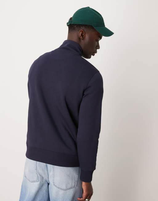GANT – Sweatshirt in Marineblau mit College-Logo und kurzem Reißverschluss, 3 von 4