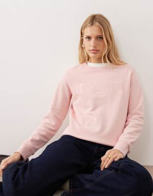 GANT - Sweatshirt in Rosa mit College-Grafik