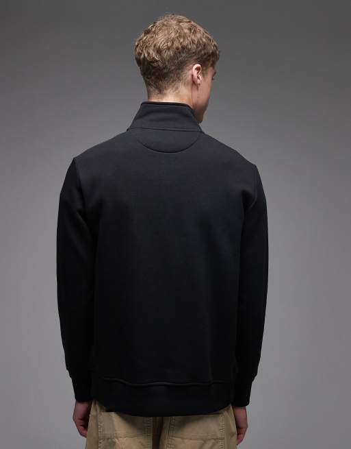GANT – Sweatshirt in Schwarz mit kurzem Reißverschluss und Aufnäher auf der Brust, 3 von 5