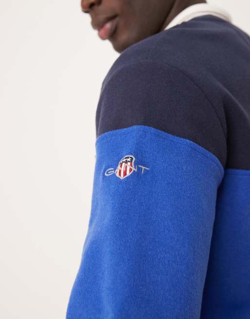 GANT - Sweatshirt met logo en kleurvlakken in blauw en rood, 3 van 4