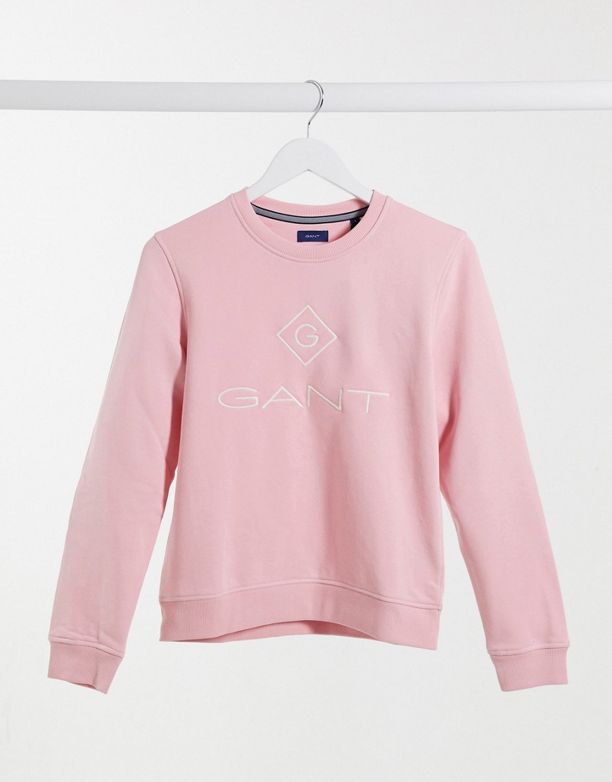 GANT - Sweatshirt met logo op borst in roze