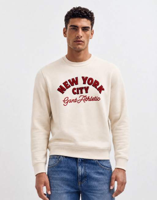 Gant Sweatshirt mit Brustgrafik und Logo in Cremeweiß, 6 von 10