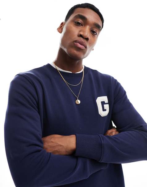 GANT sweatshirt with varsity logo in navy - view 1
