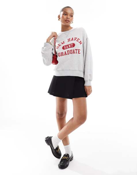 GANT sweatshirt with varsity print in grey - view 1