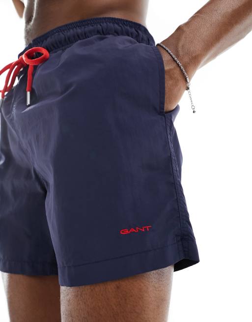 GANT swim short in navy with small shield logo, 4 of 4