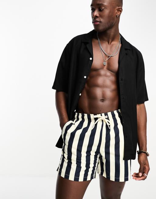 GANT swimshorts in navy stripe with retro logo