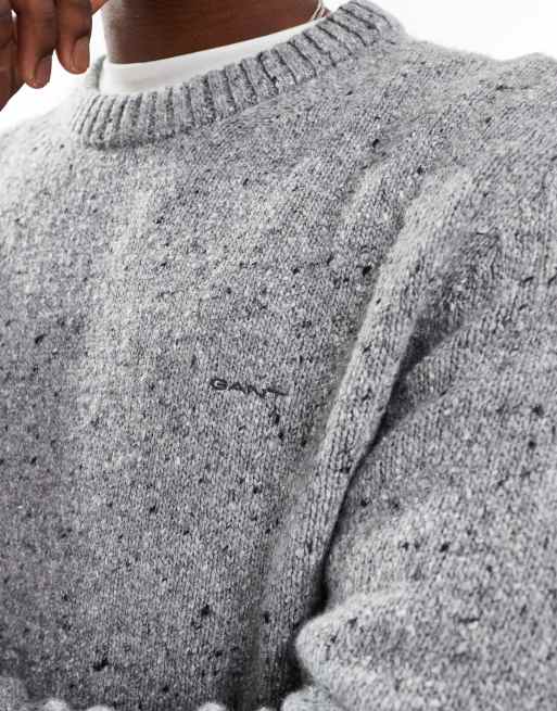 GANT – Szary dzianinowy sweter z domieszką wełny , 3 z 4