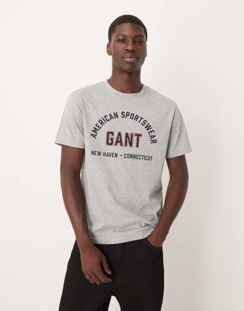 Gant – Szary T-shirt z logo w uczelnianym stylu - view 1