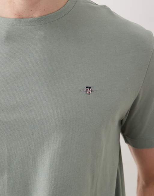 Gant – Szary T-shirt z logo z tarczą, 5 z 5
