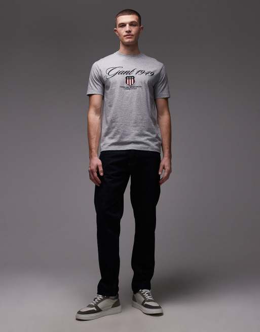 GANT - T-shirt à inscription logo sur le devant - Gris, 2 de 5