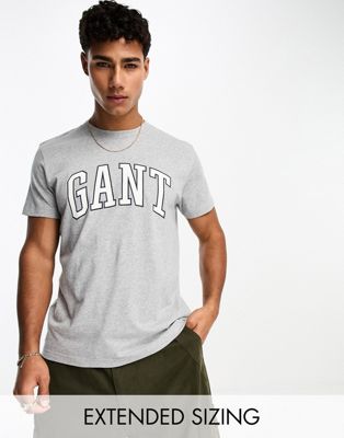 GANT collegiate logo t-shirt in grey marl - ASOS Price Checker