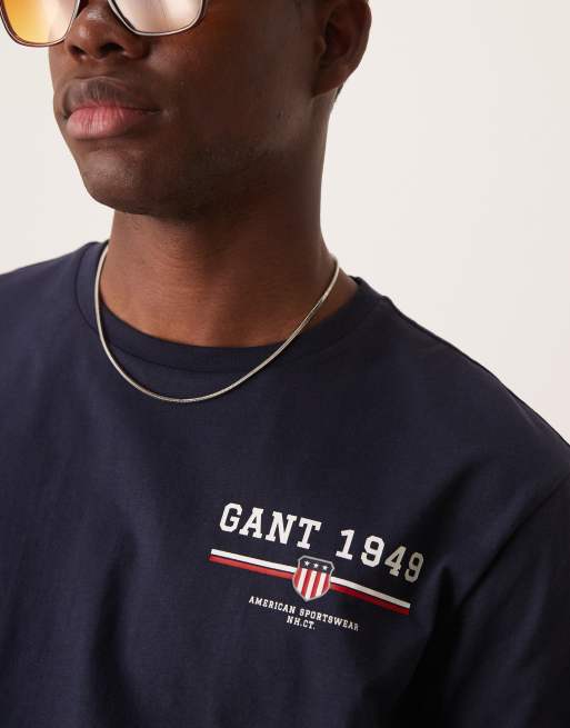GANT - T-shirt à petit logo - Bleu marine, 2 de 4