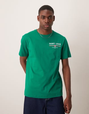 GANT - T-shirt à petit logo - Vert