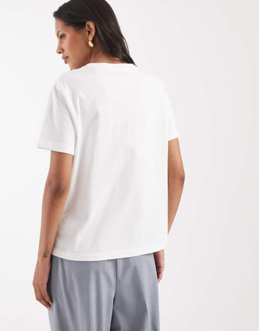 Gant - T-shirt bianca con stampa del logo del negozio, 2 di 4
