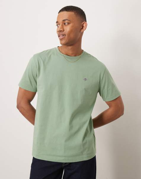 GANT - T-shirt color verde chiaro con logo dello scudo - view 1