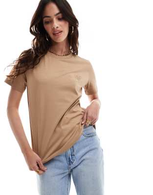 GANT - T-Shirt in Beige mit gleichfarbigem Logo-Neutral