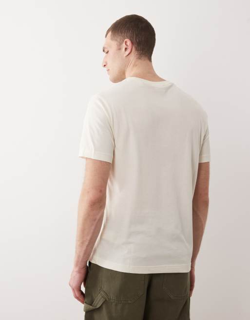 GANT – T-Shirt in Cremeweiß mit Logo-Stickerei auf der Brust, 3 von 5