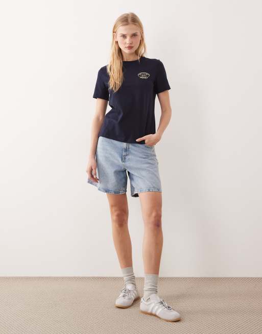 GANT – T-Shirt in Evening Blue mit Seil-Grafik auf der Brust, 3 von 4