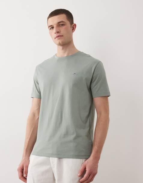 GANT – T-Shirt in Grau mit Wappenlogo - view 1