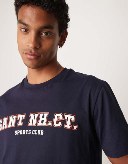GANT – T-Shirt in Marineblau mit College-Logo, 4 von 4