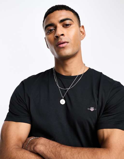 GANT – T-Shirt in Schwarz mit Wappenlogo, 4 von 4
