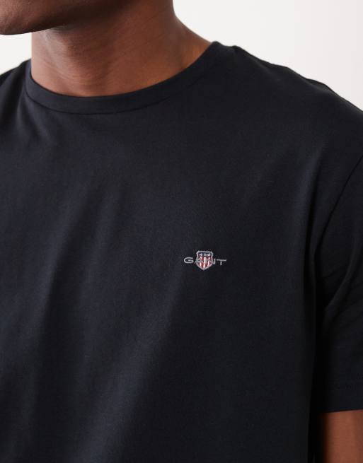 GANT – T-Shirt in Schwarz mit Wappenlogo, 3 von 5