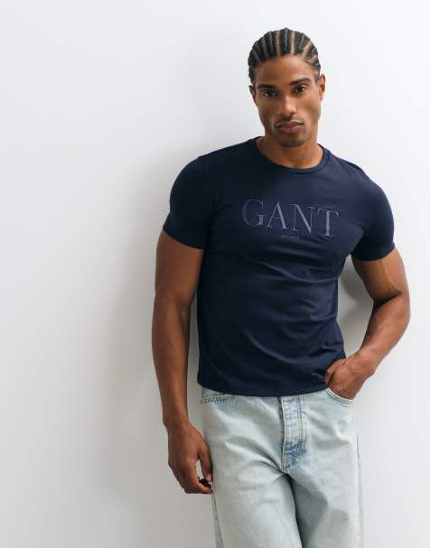 GANT t-shirt med tonad bröstlogga i marinblått - view 1
