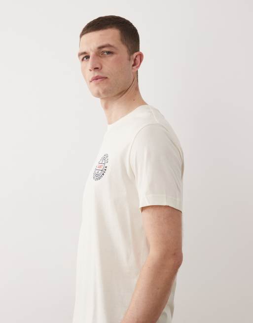 GANT - T-shirt met geborduurd logo op de borst in crème, 4 van 5