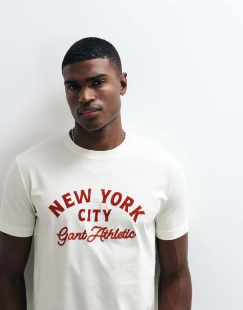 Gant - T-shirt met grafische NYC-print in crème - view 1