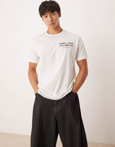 GANT - T-shirt met klein logo in wit - view 1