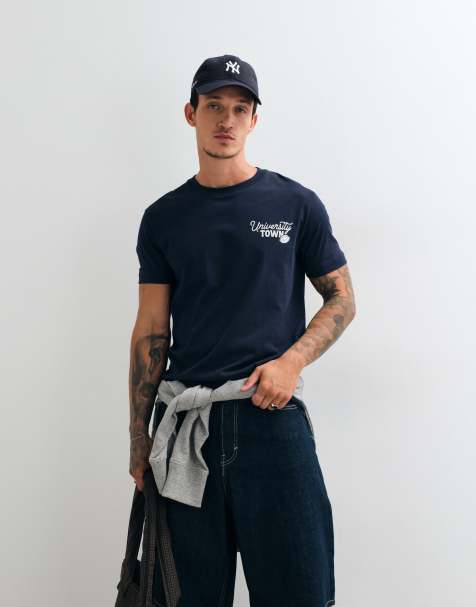 Gant - T-shirt met korte mouwen en grafische tekstprint in donkerblauw - view 1