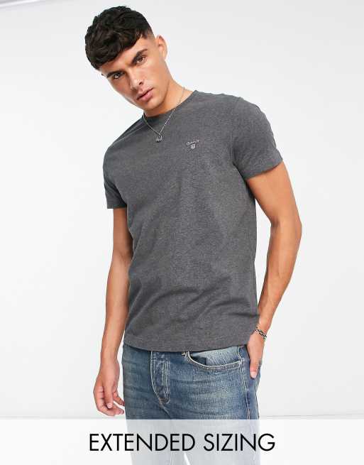 GANT - T-shirt met origineel icoonlogo in gemêleerd antraciet