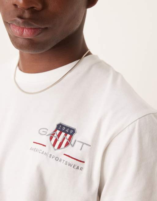 GANT - T-shirt standard avec petit logo tiré d'archives - Blanc, 2 de 4