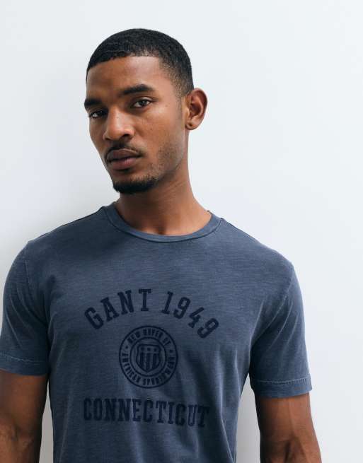 GANT T-shirt varsity z logo script na piersi w kolorze granatowym, 2 z 10