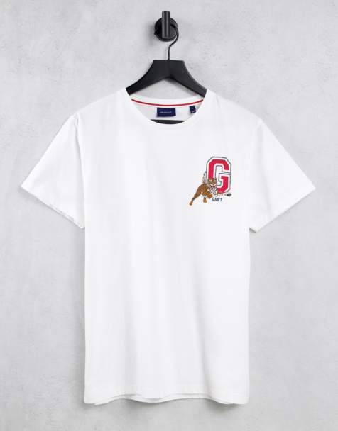 GANT t-shirt with tiger logo in white - view 1