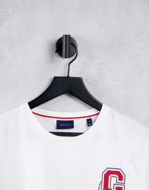 GANT t-shirt with tiger logo in white, 4 of 4