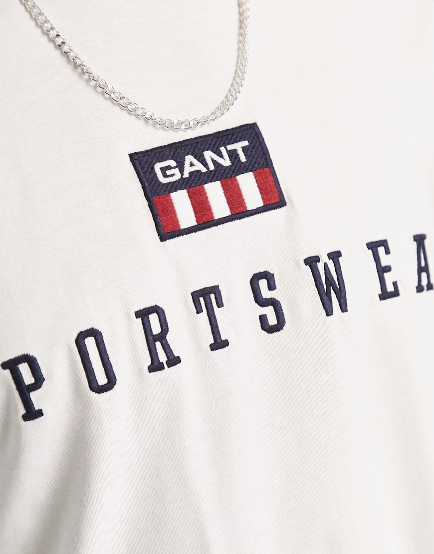 Top a maniche lunghe bianco con logo rétro della bandiera - Gant T-shirt donna  - immagine3