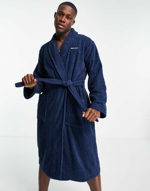 Navy Blue Terry Towelling Dressing Gowns