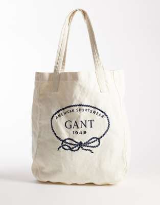 GANT - Tragetasche in Eierschalenweiß mit Vintage-Logo