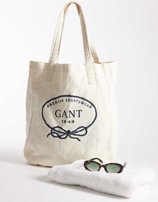 GANT – Tragetasche in Eierschalenweiß mit Vintage-Logo, 2 von 4