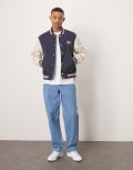 [Gant] GANT USA flag logo back applique varsity jacket in navy Chest 52 navy