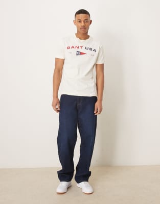 GANT USA FLAG LOGO PRINT T-SHIRT