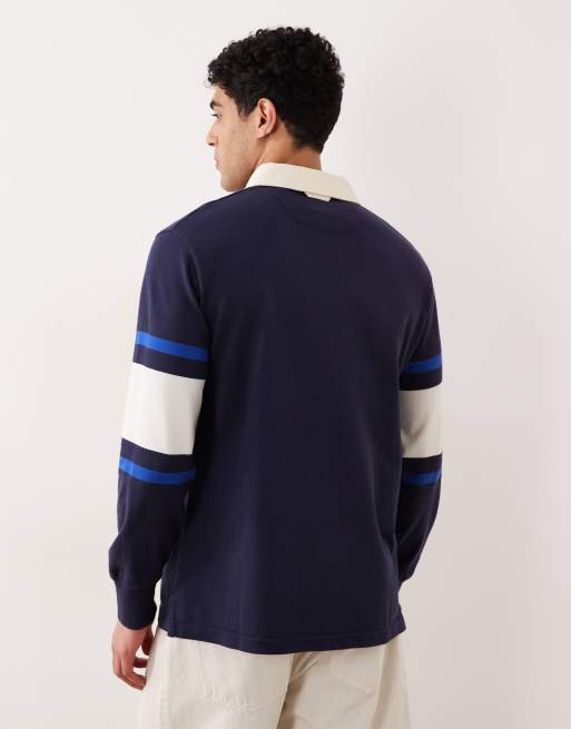 GANT USA Sport colour block heavy rugby polo in navy, 5 of 5
