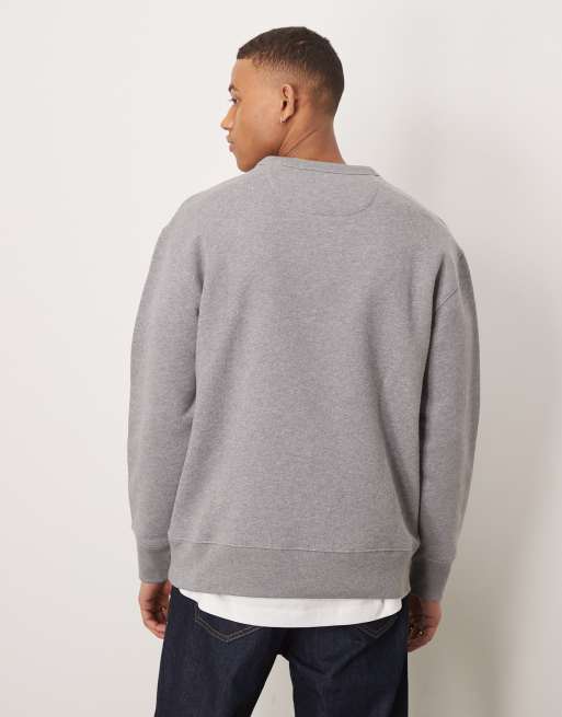 GANT USA Sport embroidered logo relaxed fit sweatshirt in grey marl, 4 of 4