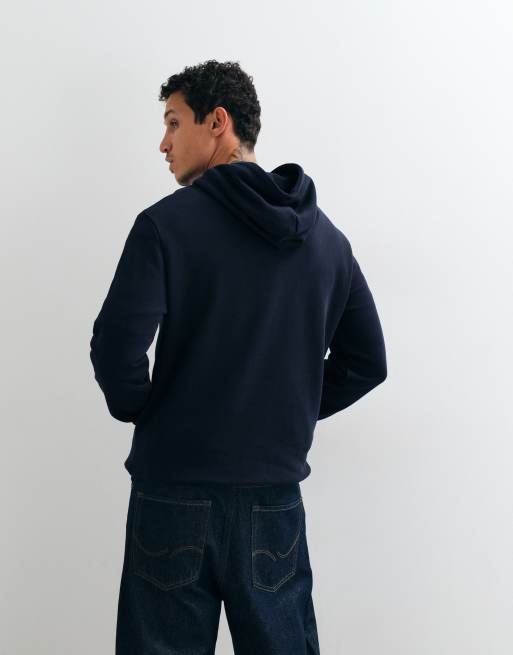 Gant varsity chest graphic logo hoodie in navy, 4 of 5