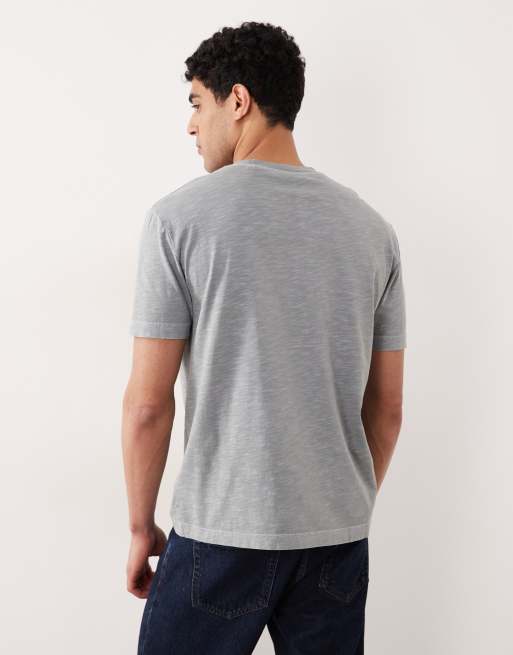 GANT varsity chest script logo t-shirt in light grey, 4 of 5