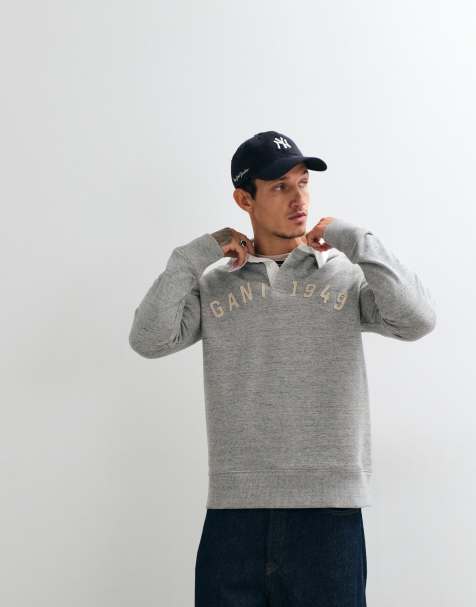 Gant varsity chest script rugby polo in grey - view 1