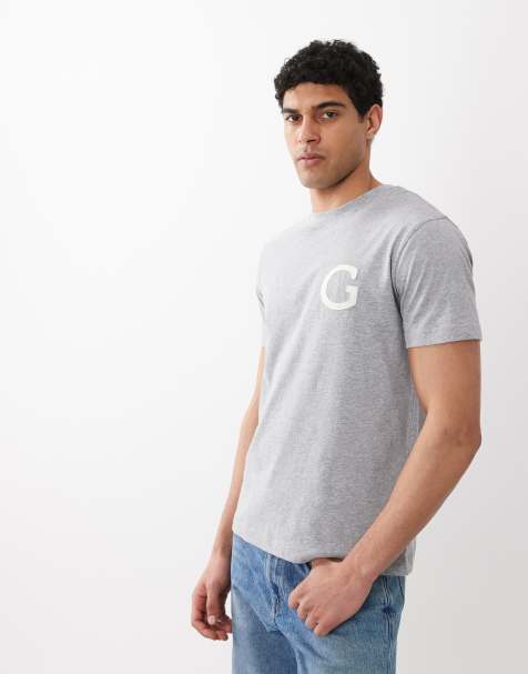 GANT varsity g badge t-shirt in grey