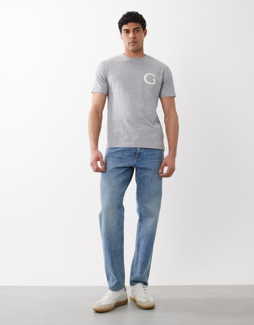 GANT varsity g badge t-shirt in grey, 2 of 5
