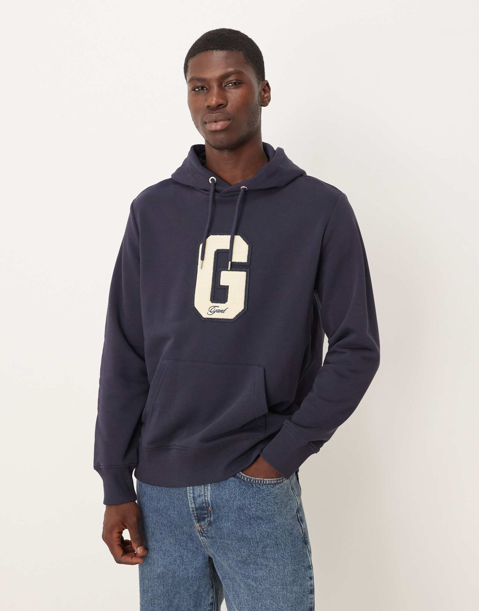 Толстовка с логотипом GANT varsity G темно-синего цвета